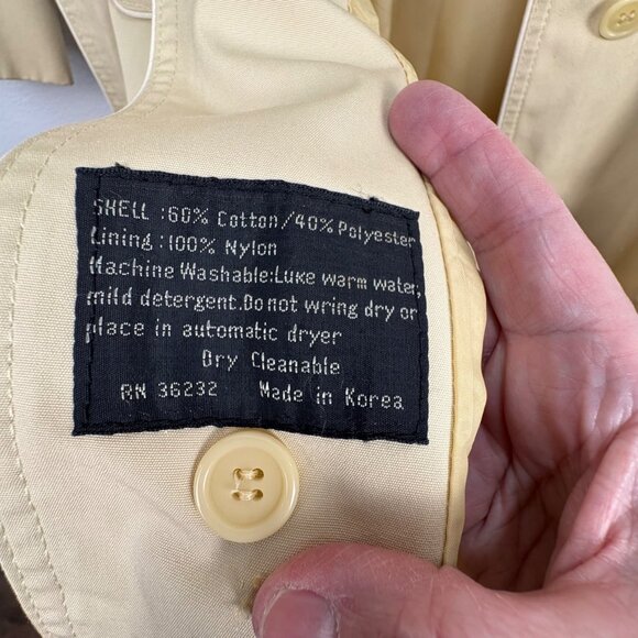 Vintage 70s-80s J. Gallery Beige Womens Long Trench Coat Size 11 Belted Button - Picture 5 of 11